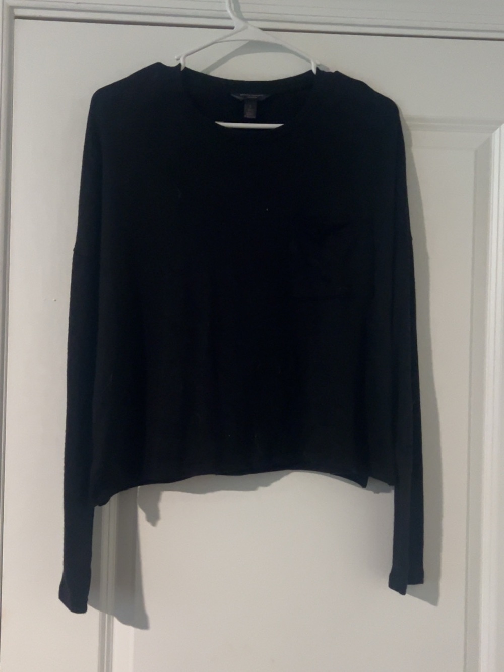 Banana Republic Black Crewneck Sweater with Chest Pocket